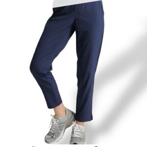 Quince Performance Tech Ankle Pant Navy Stripe Women's Small